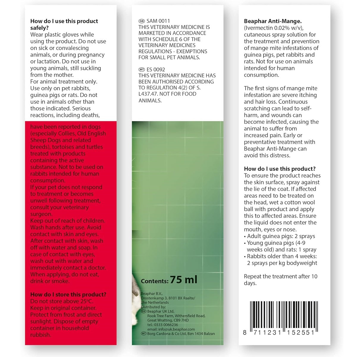 Beaphar - Anti Mange Spray (75ml)