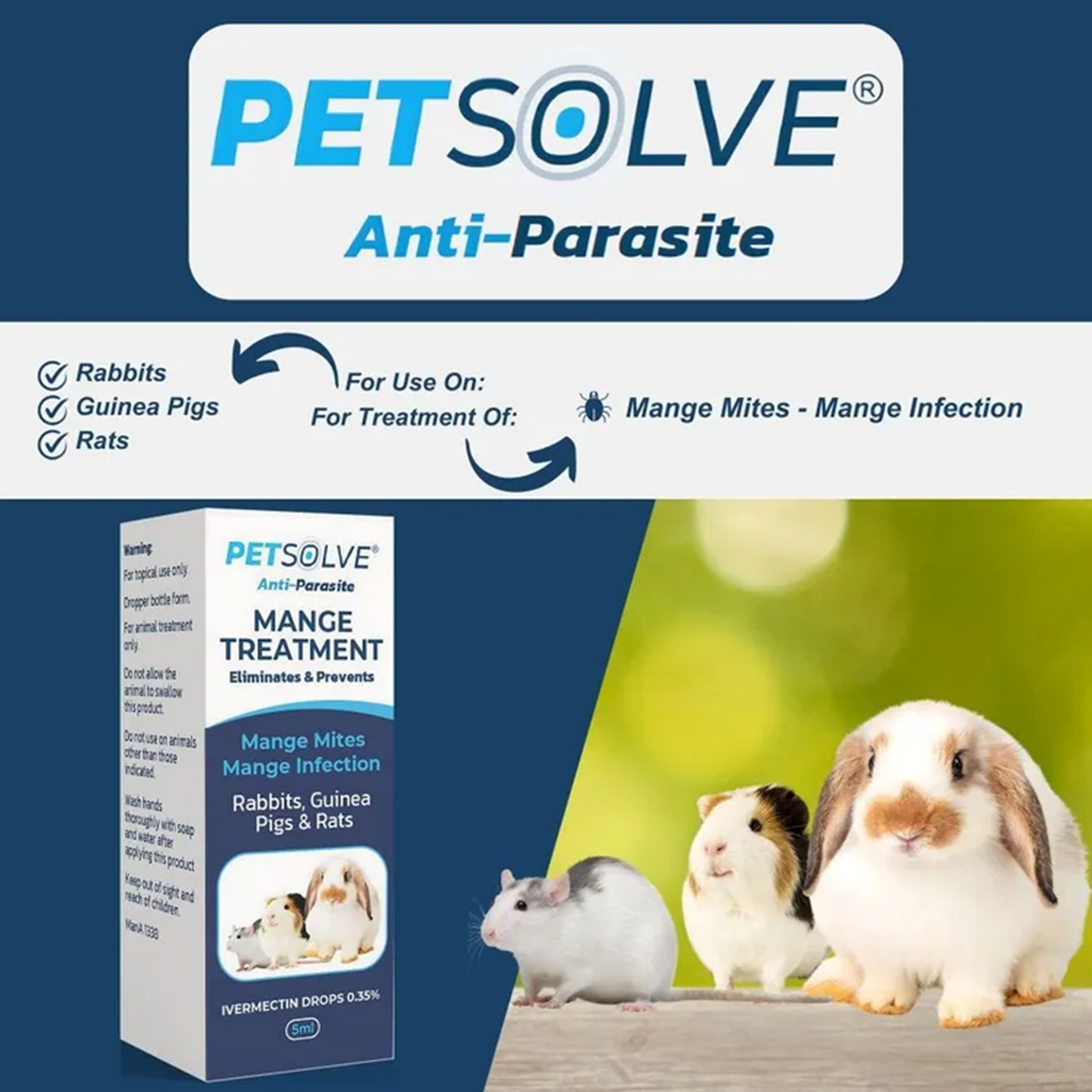 PETSOLVE - Mange Treatment Small Animal (5ml)