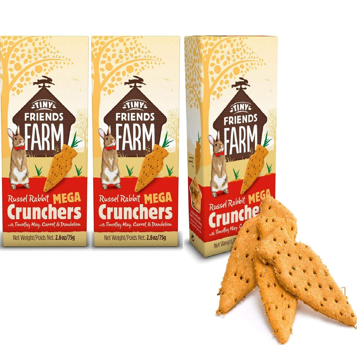 Tiny Friends Farm - Russel Rabbit MEGA Crunchers (3pk)