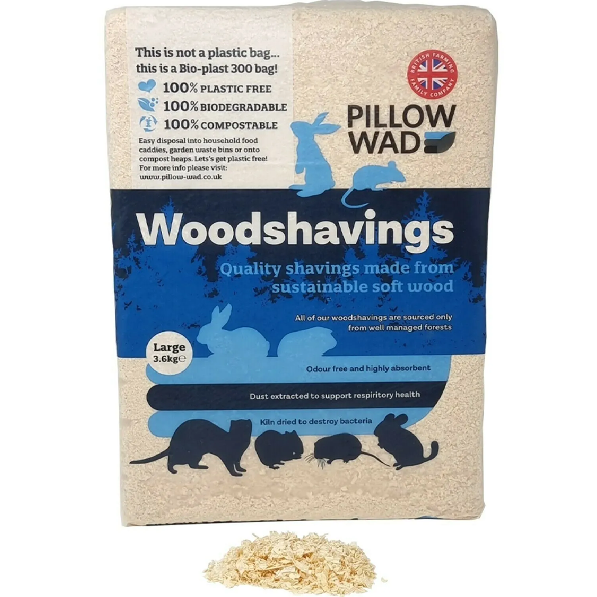 Pillow Wad - Woodshavings Bio (3.6kg)