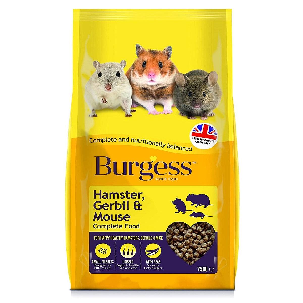 Burgess - Hamster, Gerbil & Mouse Food (750g)