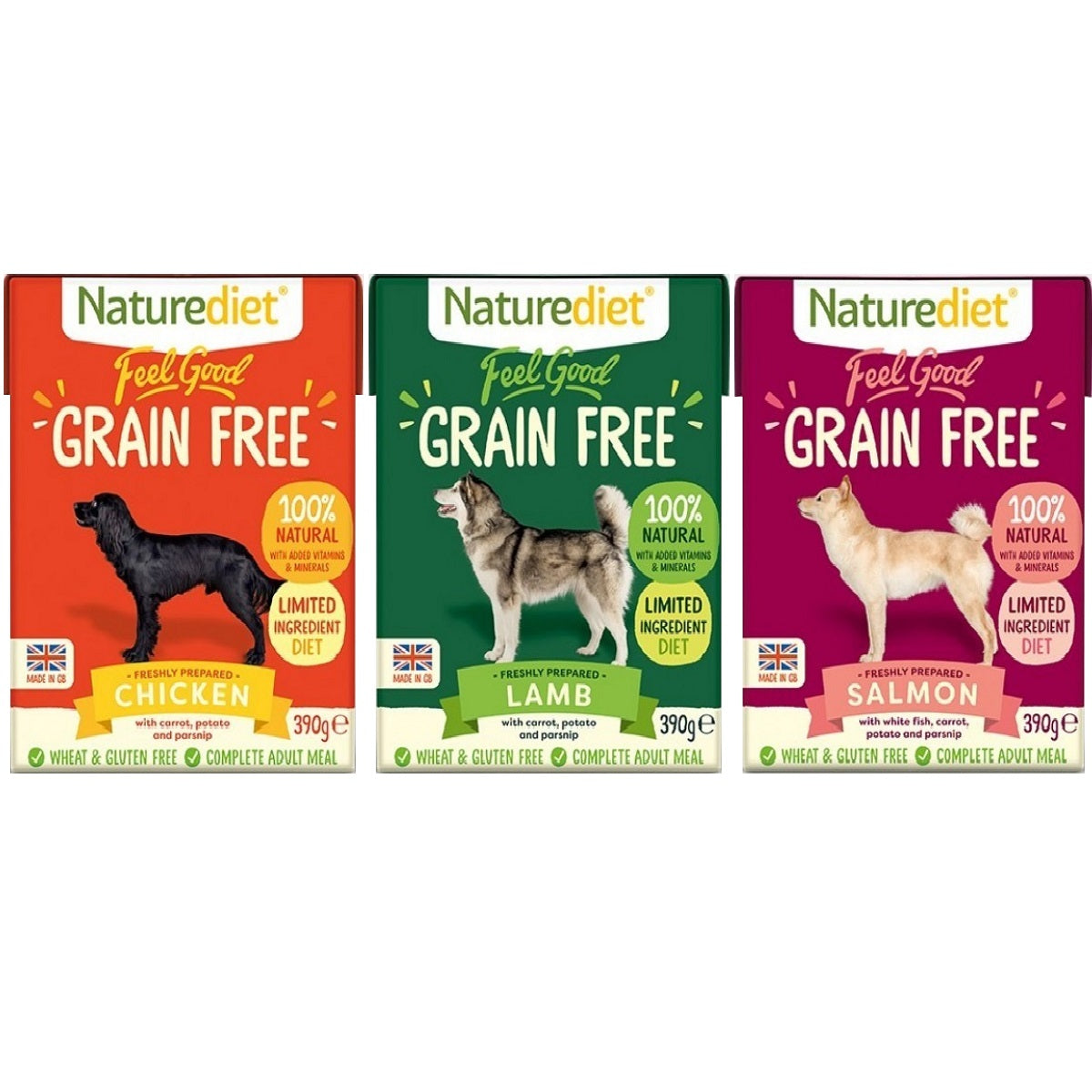 Naturediet Feel Good Grain Free (18 x 390g) – PawMits