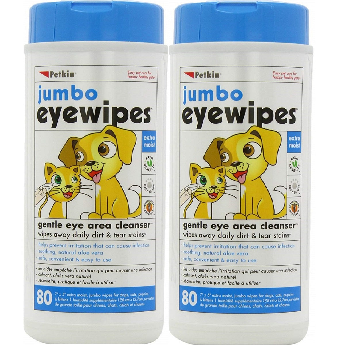 Petkin - Jumbo Eye Wipes (80pk)