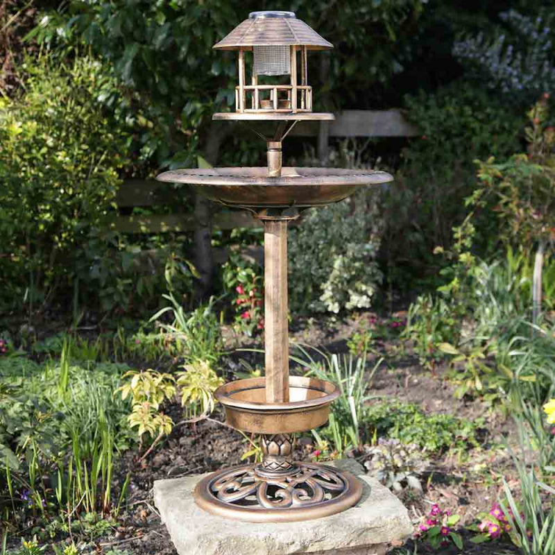 Solar Bird Bath and Feeding Table