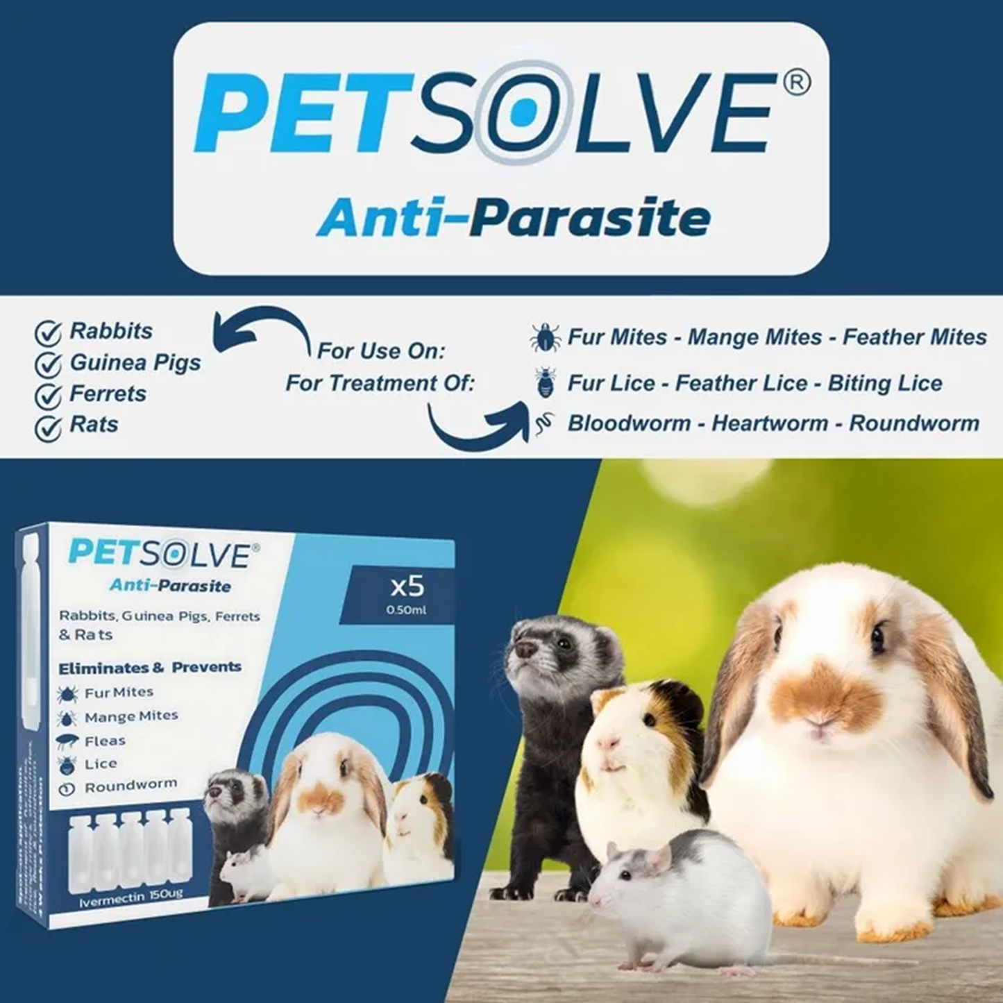 PETSOLVE - Anti-Parasite Small Animal (5pk)
