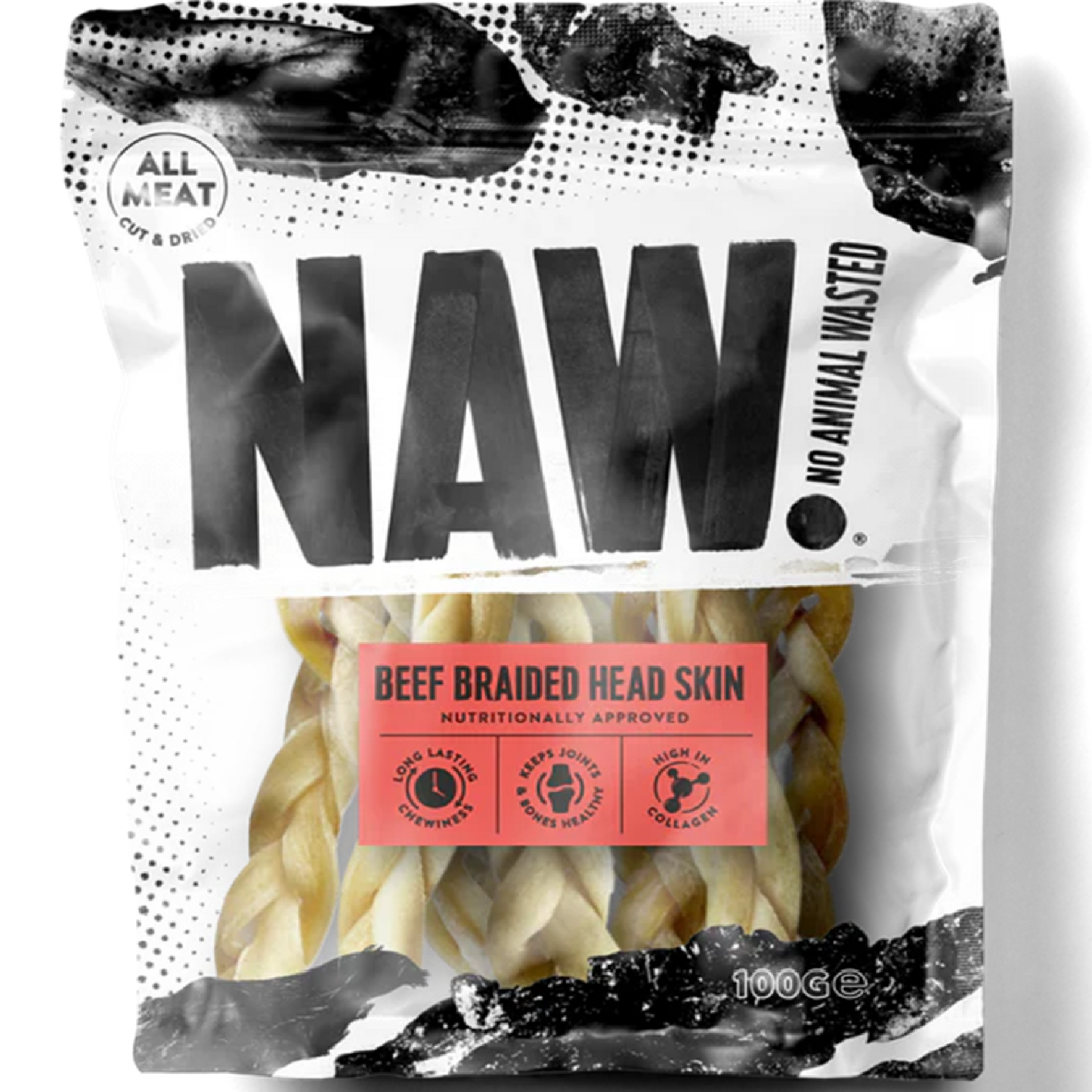 NAW! - Beef Braided Head Skin (100g)