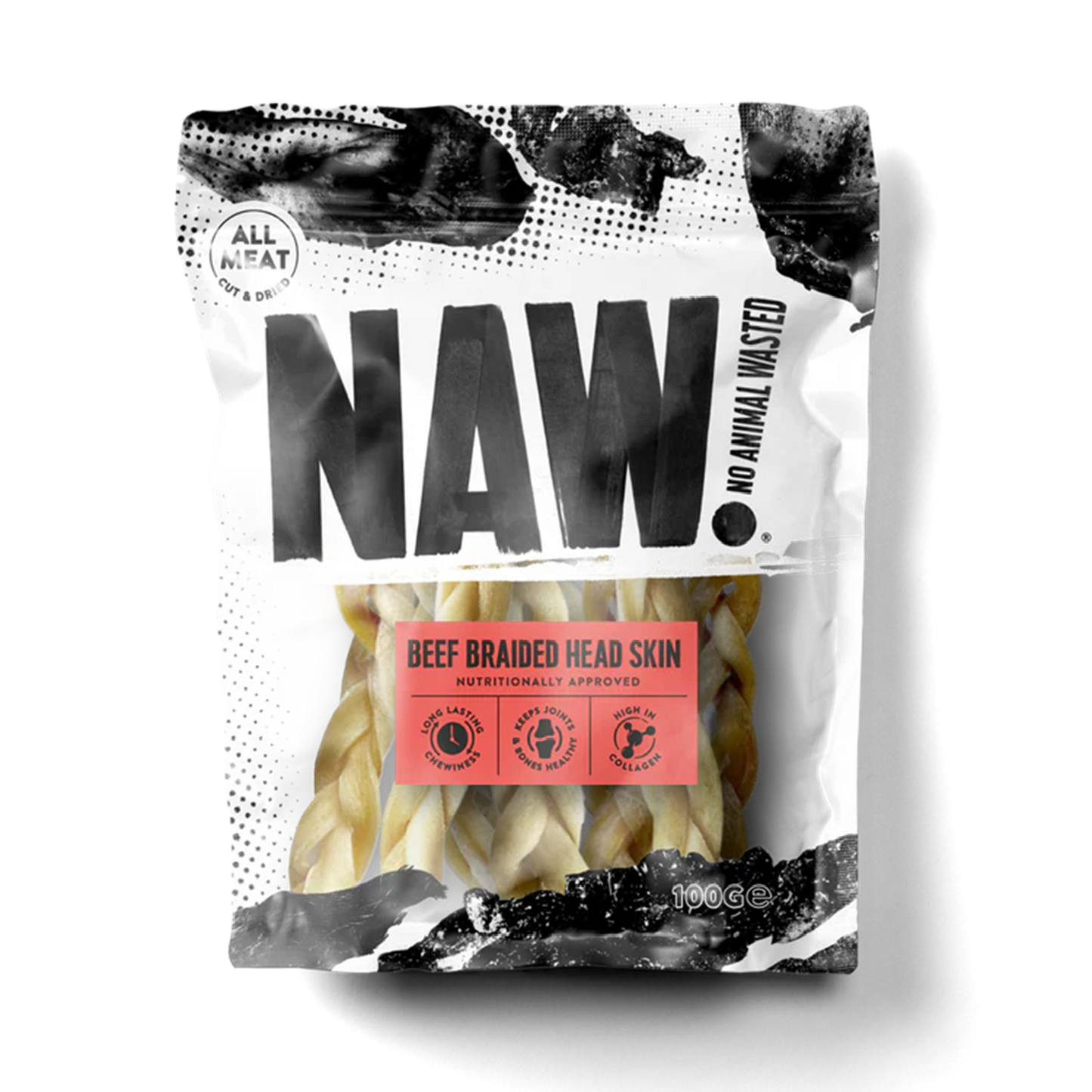 NAW! - Beef Braided Head Skin (100g)
