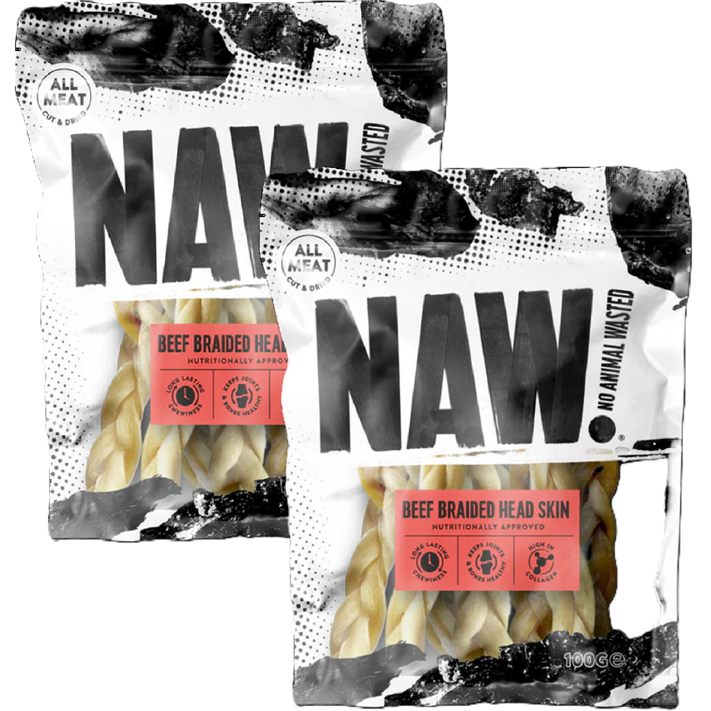 NAW! - Beef Braided Head Skin (100g)