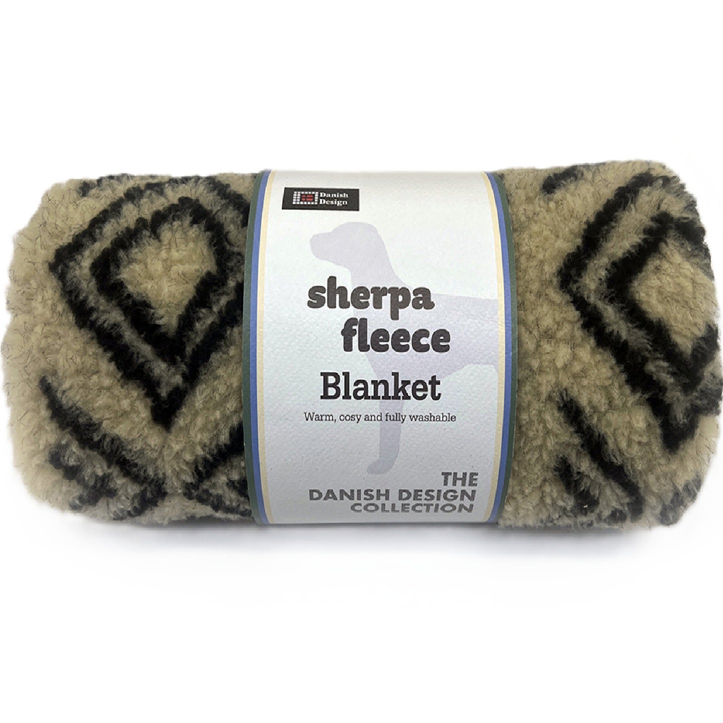 Danish Design - Sherpa Fleece Neutral Geometric Blanket