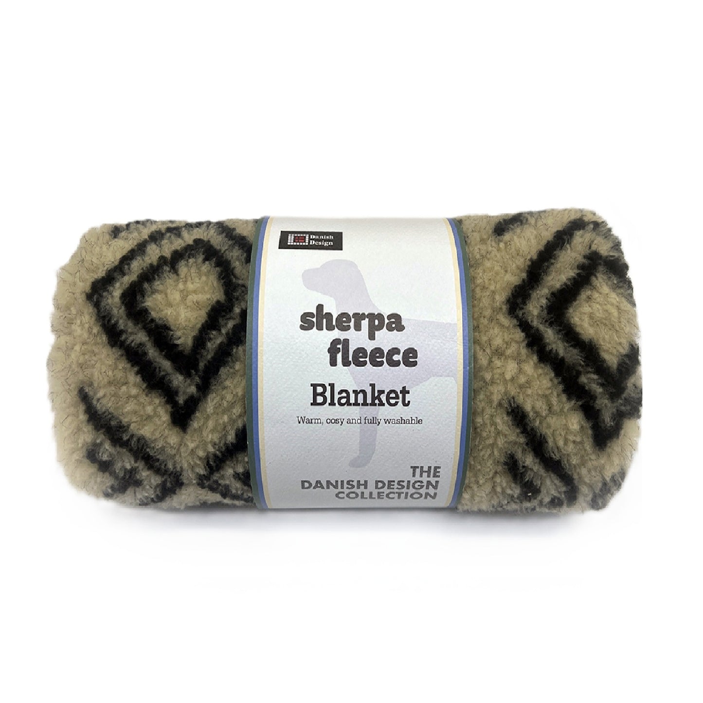 Danish Design - Sherpa Fleece Neutral Geometric Blanket