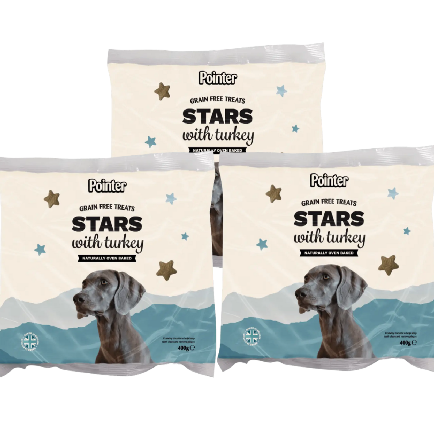 Pointer - Grain Free Stars with Turkey (400g)