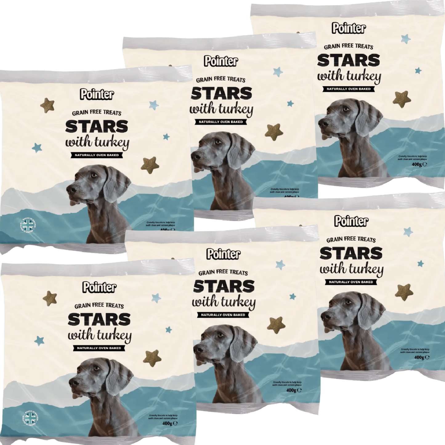 Pointer - Grain Free Stars with Turkey (400g)
