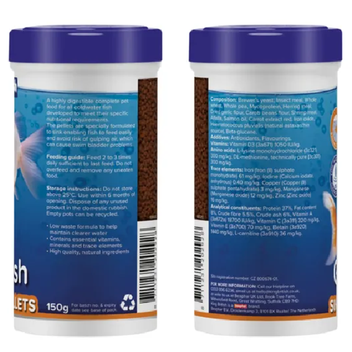 King British - Goldfish Sinking Pellets (150g)