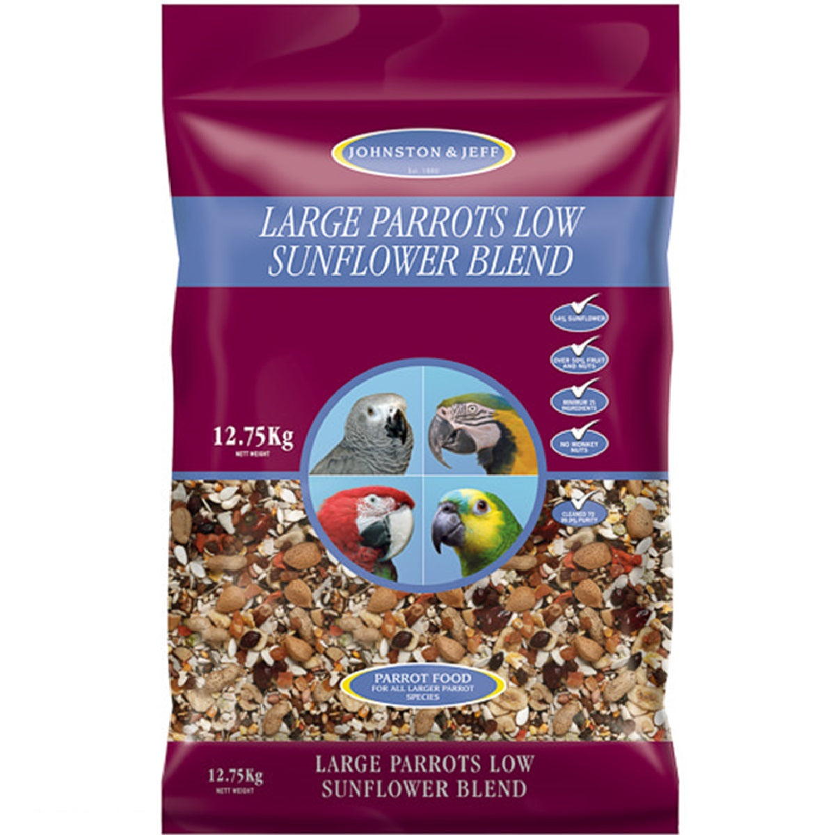 Johnston & Jeff - Large Parrots Low Sunflower Blend