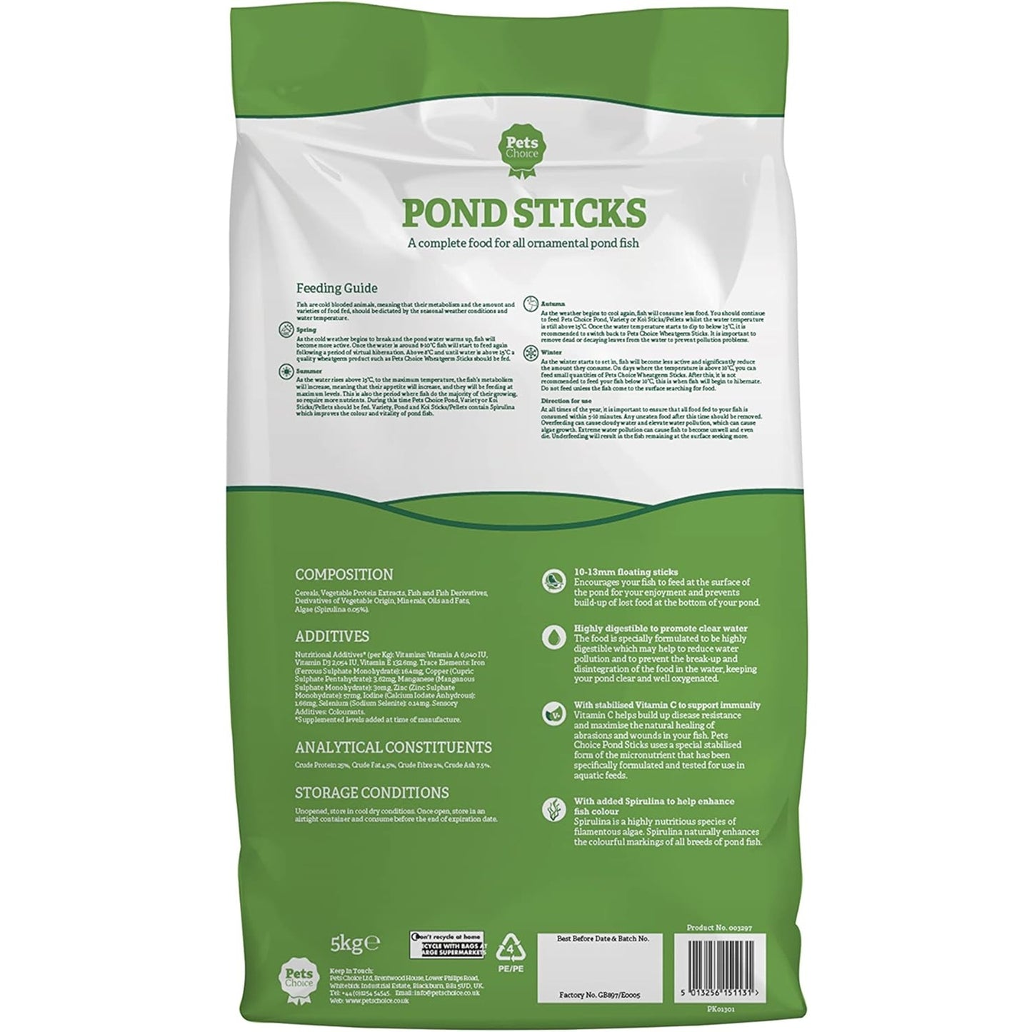Pets Choice - Pond Sticks (5kg)