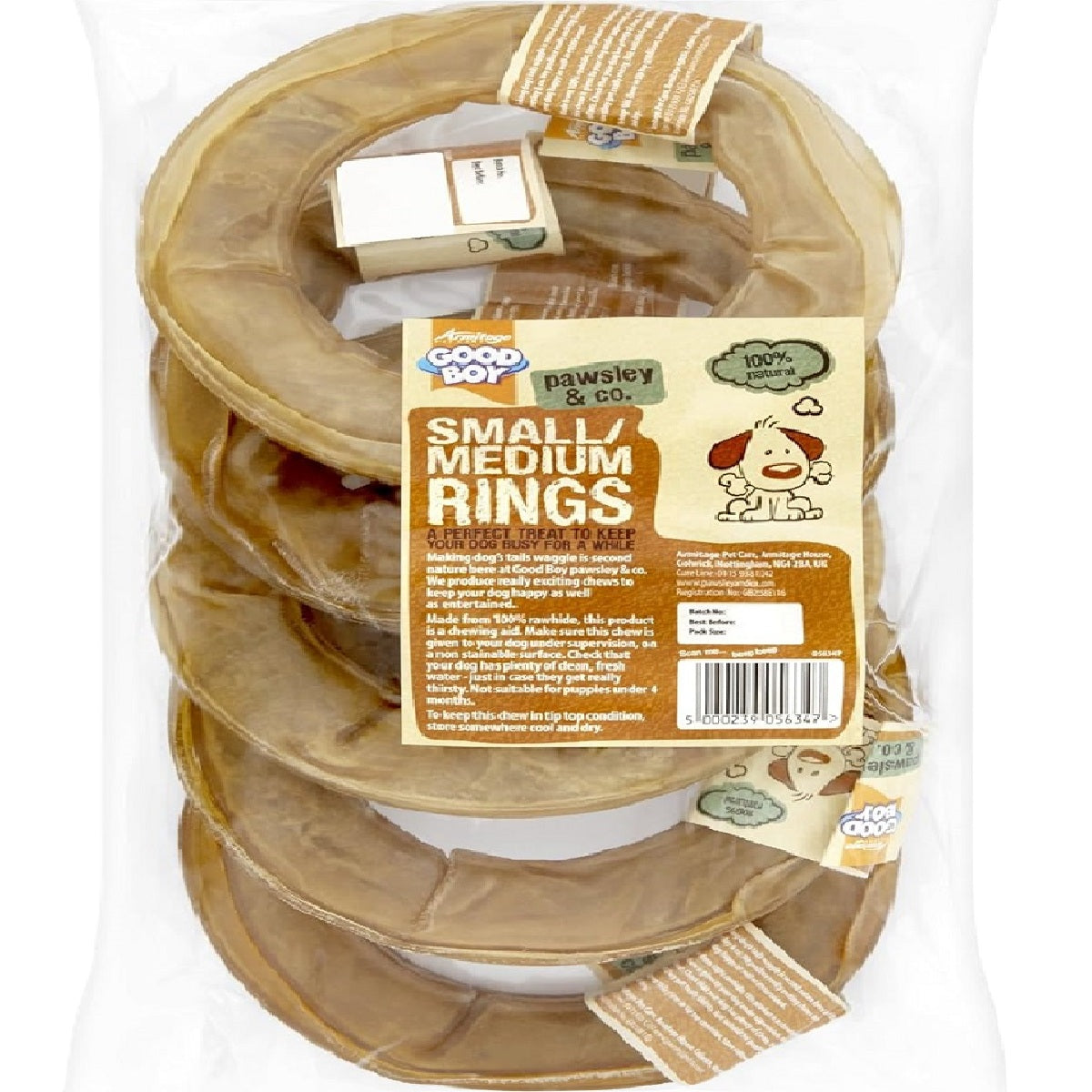 Good Boy - Rawhide Rings (6")