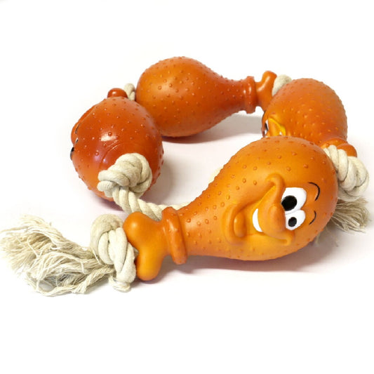 CLASSIC - Chicken Leg Rope Tug Toy (27")