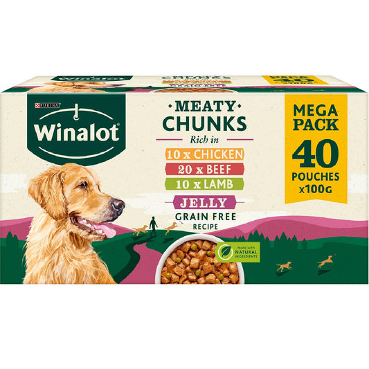 Winalot - Pouches Meaty Chunks in Jelly (40 x 100g)