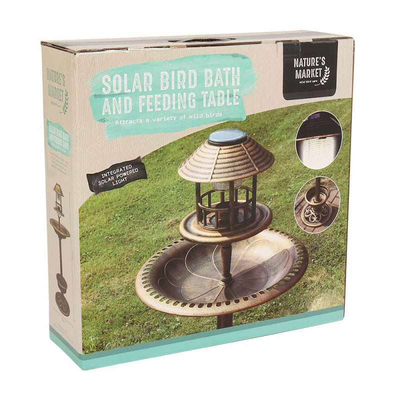 Solar Bird Bath and Feeding Table